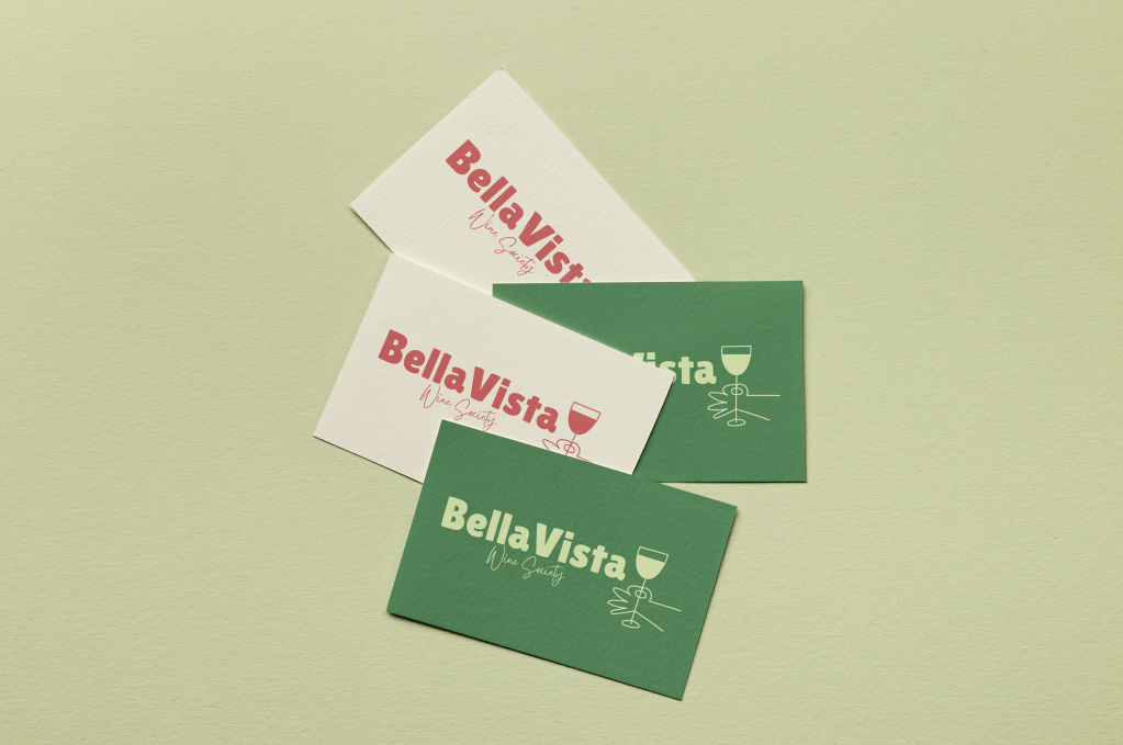 Business cards of Bella Vista Wine Club